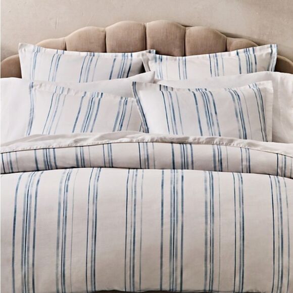 Sky Bristol Stripes King Duvet Set with 2 king Shams - Picture 3 of 9